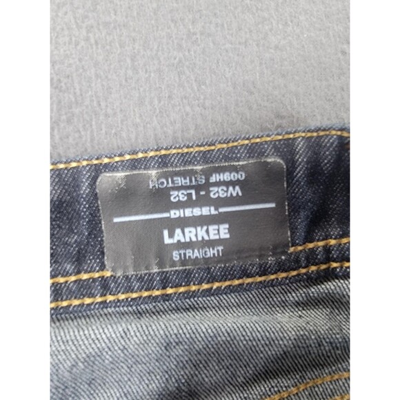 Diesel Larkee Straight Leg Jeans Mens 32x32 Blue Denim Stretch Dark Wash 009HF - Picture 10 of 16
